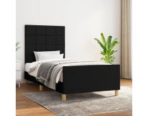 vidaXL Bed Frame without Mattress Black 107x203 cm King Single Size Fabric