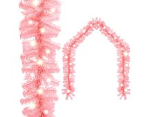 vidaXL Christmas Garland with LED Lights 5 m Pink