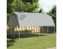 vidaXL Dog Cages 2 pcs with Roof and Door Silver Galvanised Steel