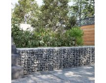 vidaXL Gabion Basket with Cover 200x50x50 cm Galvanised Iron