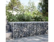 vidaXL Gabion Basket with Cover 100x100x50 cm Galvanised Iron