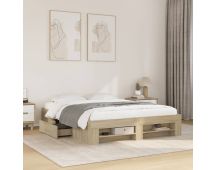 vidaXL Bed Frame Sonoma Oak 150x200 cm Engineered Wood