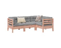 vidaXL 4 Piece Garden Sofa Set with Cushions Solid Wood Douglas Fir