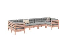 vidaXL 7 Piece Garden Sofa Set with Cushions Solid Wood Douglas Fir