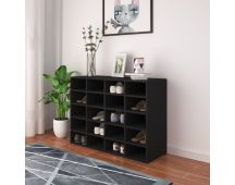 vidaXL Shoe Rack Engineered Wood 92x30x67.5 cm Black