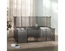 vidaXL Small Animal Cage Black 143x107x93 cm PP and Steel