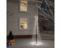 vidaXL Christmas Tree with Spike Cold White 108 LEDs 180 cm