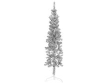 vidaXL Slim Artificial Half Christmas Tree with Stand Silver 180 cm