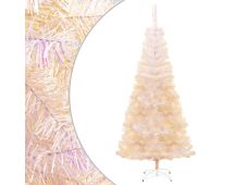 vidaXL Artificial Christmas Tree with Iridescent Tips White 240 cm PVC