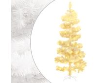 vidaXL Swirl Christmas Tree with Stand and LEDs White 150 cm PVC