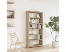 vidaXL 6-Tier Bookcase 80x30x170 cm Solid Wood Acacia