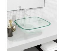 vidaXL Basin Glass 42x42x14 cm Transparent