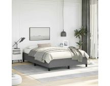 vidaXL Bed Frame Dark Grey 137x190 cm Double Fabric