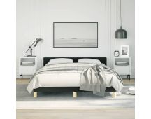 vidaXL Bed Frame with Headboard Black 153x203 cm Queen Fabric