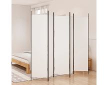 vidaXL 5-Panel Room Divider White 250x200 cm Fabric