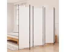 vidaXL 6-Panel Room Divider White 300x200 cm Fabric