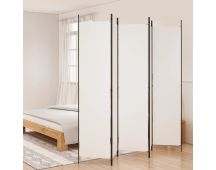 vidaXL 5-Panel Room Divider White 250x220 cm Fabric