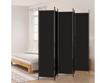 vidaXL 5-Panel Room Divider Black 250x220 cm Fabric