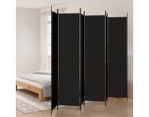 vidaXL 6-Panel Room Divider Black 300x220 cm Fabric