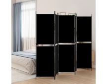 vidaXL 5-Panel Room Divider Black 250x180 cm Fabric