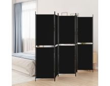 vidaXL 5-Panel Room Divider Black 250x200 cm Fabric