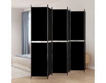 vidaXL 6-Panel Room Divider Black 300x220 cm Fabric