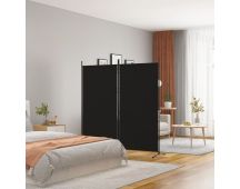 vidaXL 2-Panel Room Divider Black 175x180 cm Fabric