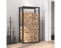 vidaXL Firewood Rack Matt Black 50x28x94 cm Steel