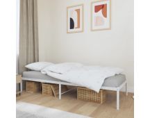 vidaXL Metal Bed Frame White 92x187 cm Single