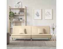 vidaXL Sofa Bed Cream Fabric