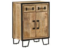 vidaXL Sideboard with 2 Drawers 53x31x72 cm Solid Wood Mango and Iron