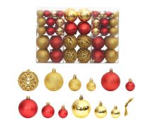 vidaXL Christmas Baubles 100 pcs Gold and Wine Red 3 / 4 / 6 cm