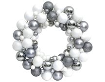 vidaXL Christmas Wreath White and Grey 45 cm Polystyrene