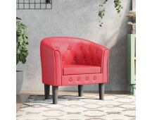 vidaXL Tub Chair Red Faux Leather