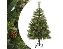 vidaXL Artificial Hinged Christmas Tree with Cones 150 cm