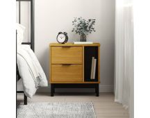 vidaXL Bedside Cabinet FLAM 49x35x50 cm Solid Wood Pine