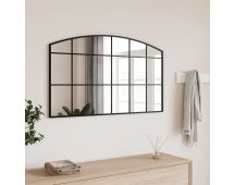 vidaXL Wall Mirror Black 100x60 cm Arch Iron