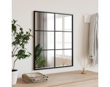 vidaXL Wall Mirror Black 50x60 cm Rectangle Iron