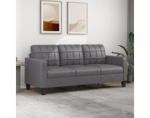 vidaXL 3-Seater Sofa Grey 180 cm Faux Leather