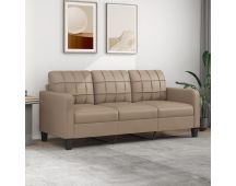 vidaXL 3-Seater Sofa Cappuccino 180 cm Faux Leather