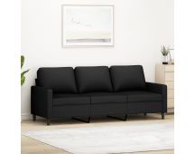 vidaXL 3-Seater Sofa Black 180 cm Velvet