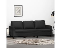 vidaXL 3-Seater Sofa Black 180 cm Faux Leather