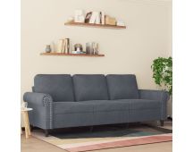 vidaXL 3-Seater Sofa Dark Grey 180 cm Velvet