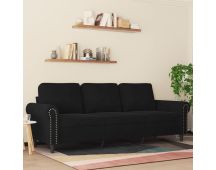 vidaXL 3-Seater Sofa Black 180 cm Velvet