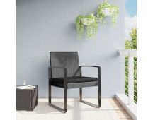 vidaXL Garden Dining Chairs 2 pcs Dark Grey PP Rattan