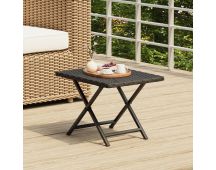 vidaXL Folding Table Black 45x35x32 cm Poly Rattan