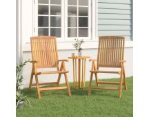 vidaXL Reclining Garden Chair 2 pcs Solid Wood Teak