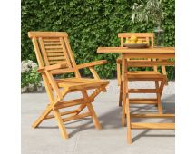 vidaXL Folding Garden Chairs 2 pcs 56x63x90 cm Solid Wood Teak