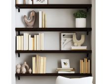 vidaXL Wall Shelf Dark Grey 100x30x(2-4) cm Treated Solid Wood Oak