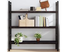 vidaXL Wall Shelf Dark Grey 120x40x(2-4) cm Treated Solid Wood Oak